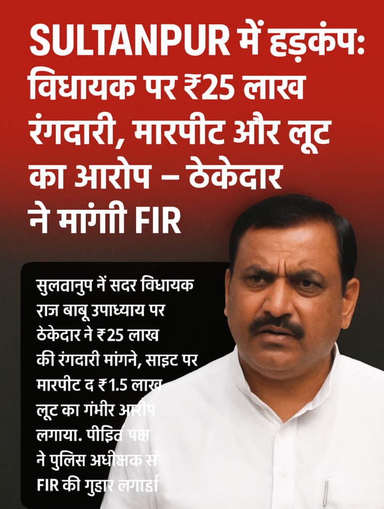 सुलतानपुर में हड़कंप: विधायक पर 25 लाख रंगदारी, मारपीट और लूट का आरोप