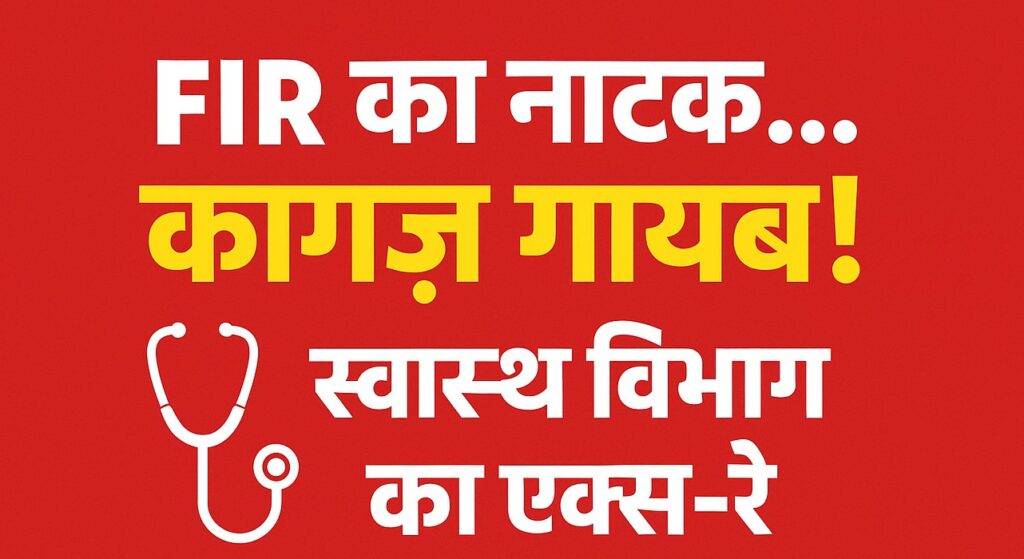 टेक्निशन भर्ती घोटाला: FIR तो करवाई, पर कागज दबा गया स्वास्थ्य महकमा !