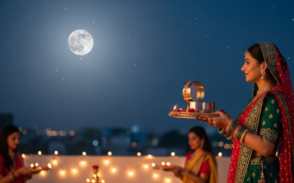 करवा चौथ 2025: तिथि, पूजा विधि, कथा, मंत्र, आरती और चंद्र दर्शन का पूर्ण विवरण