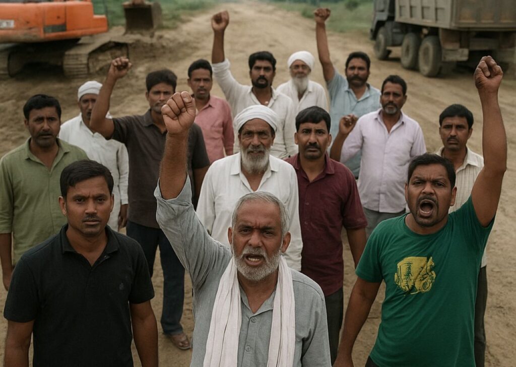 शिवपुरा गांव वालों को जाने आने का रास्‍ता दो, पीएनसी कंपनी के ख‍िलाफ ग्रामीण लामबंद